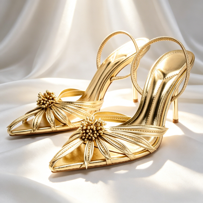 Luxury Gold Floral Detail Slin - مراجعة Luxury Lifestyle وسعره
